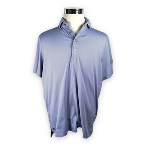 Greyson Mens Golf Polo Shirt Purple Stripe Short Sleeve Philadelphia Crest L